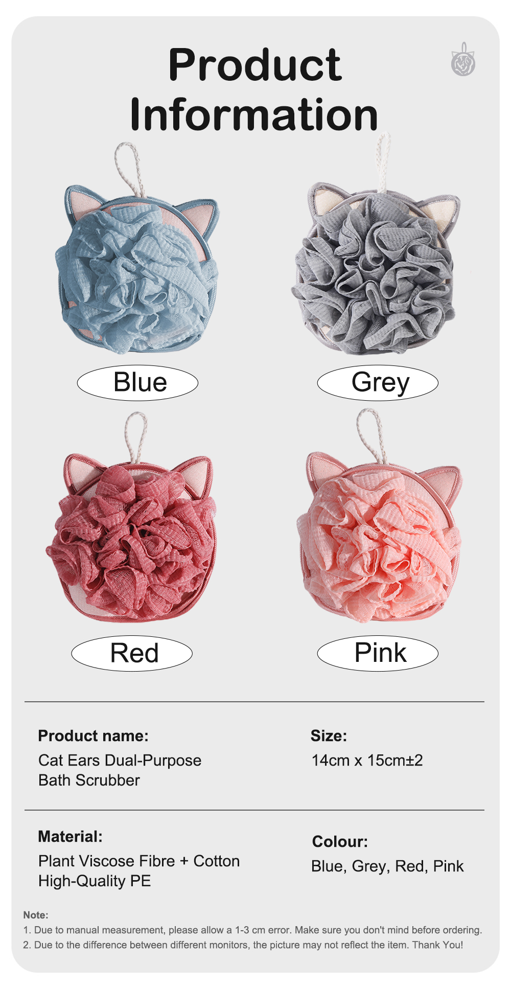 Cat Ears Dual-Purpose Bath Scrubber-8